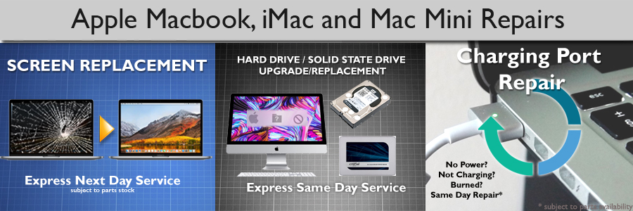 Apple Macbook and iMac Repair, Macbook Screen Replacement,  Apple Magsafe Charging Port Repair
